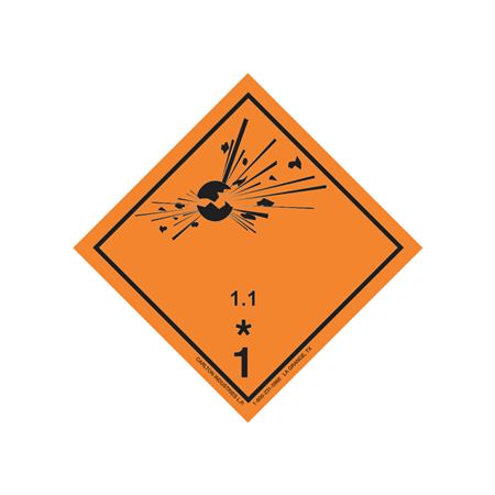 GHS Class 1 Explosive 1.1 Label Transport Pictogram 4"